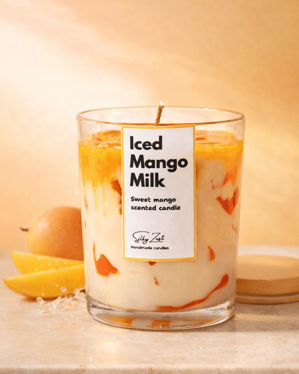 Iced Mango Milk – Fresh Mango Scented Jar Candle - Silky Zest