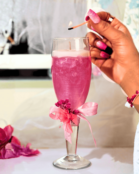 Pink Champagne Scented Candle - Silky Zest