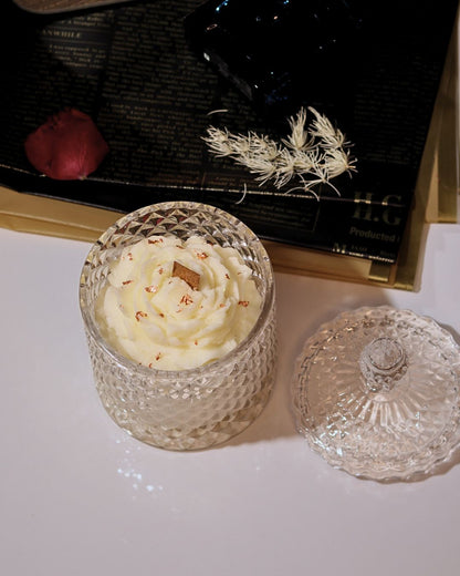The Crystal Jar - Sandalwood Forest Scented Candle - Silky Zest