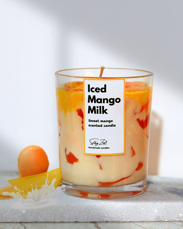 Iced Mango Milk – Fresh Mango Scented Jar Candle - Silky Zest