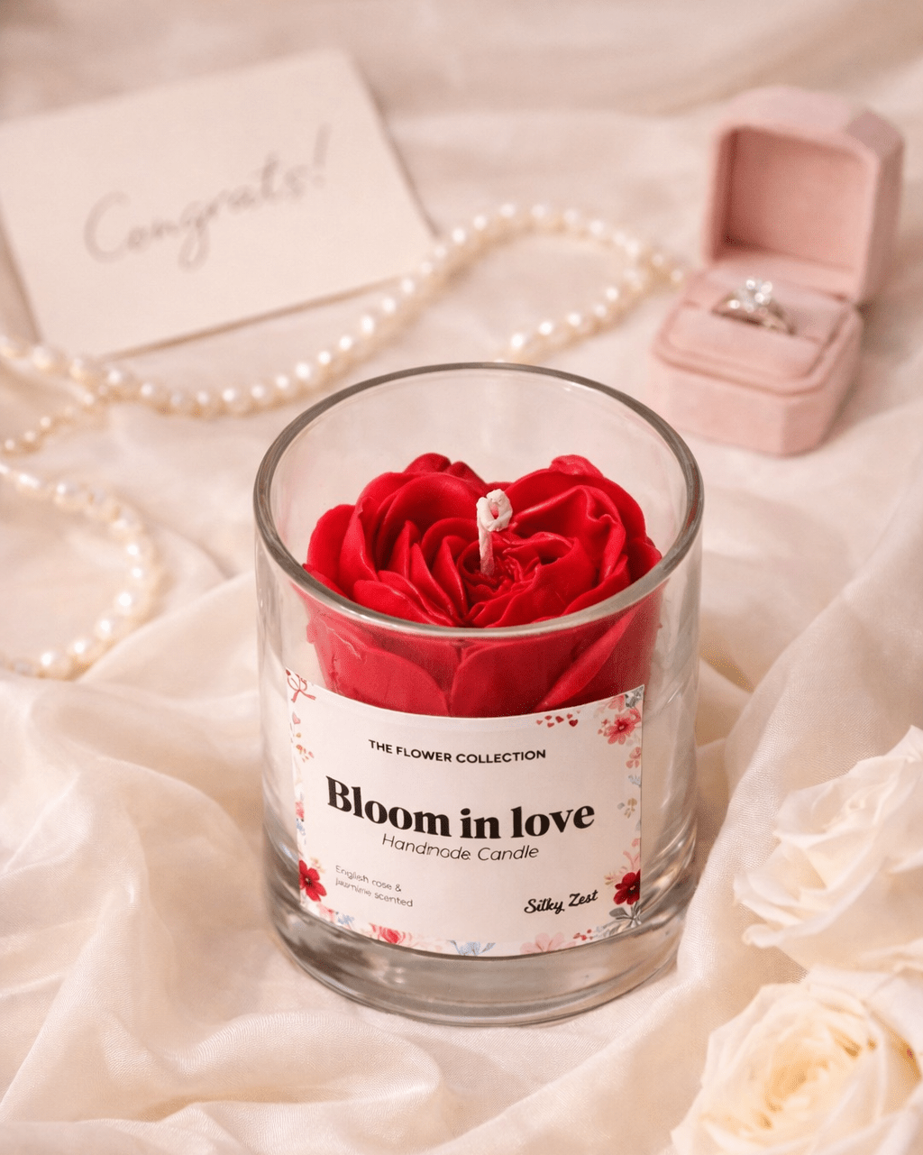 Bloom in Love - Scented Candle Jar Candle - Silky Zest