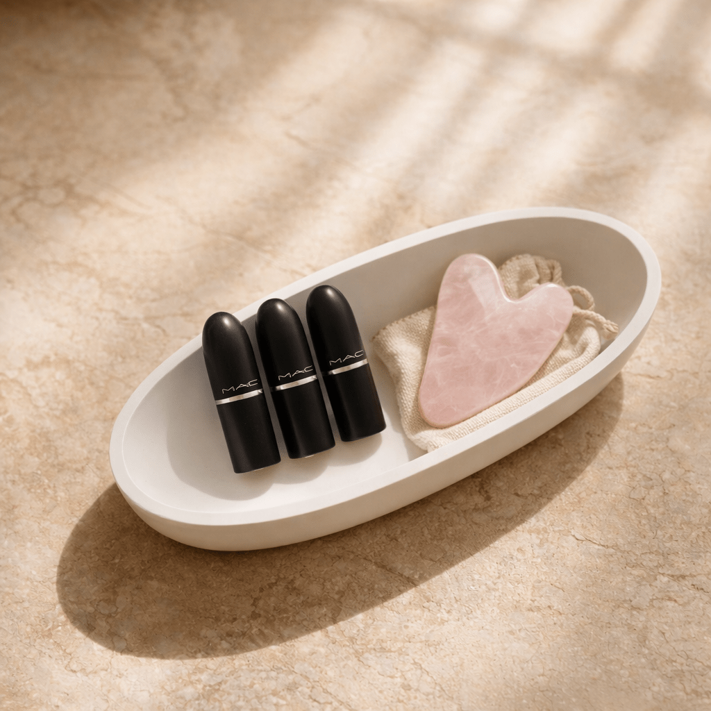 Handmade White Concrete Trinket Tray - Silky Zest