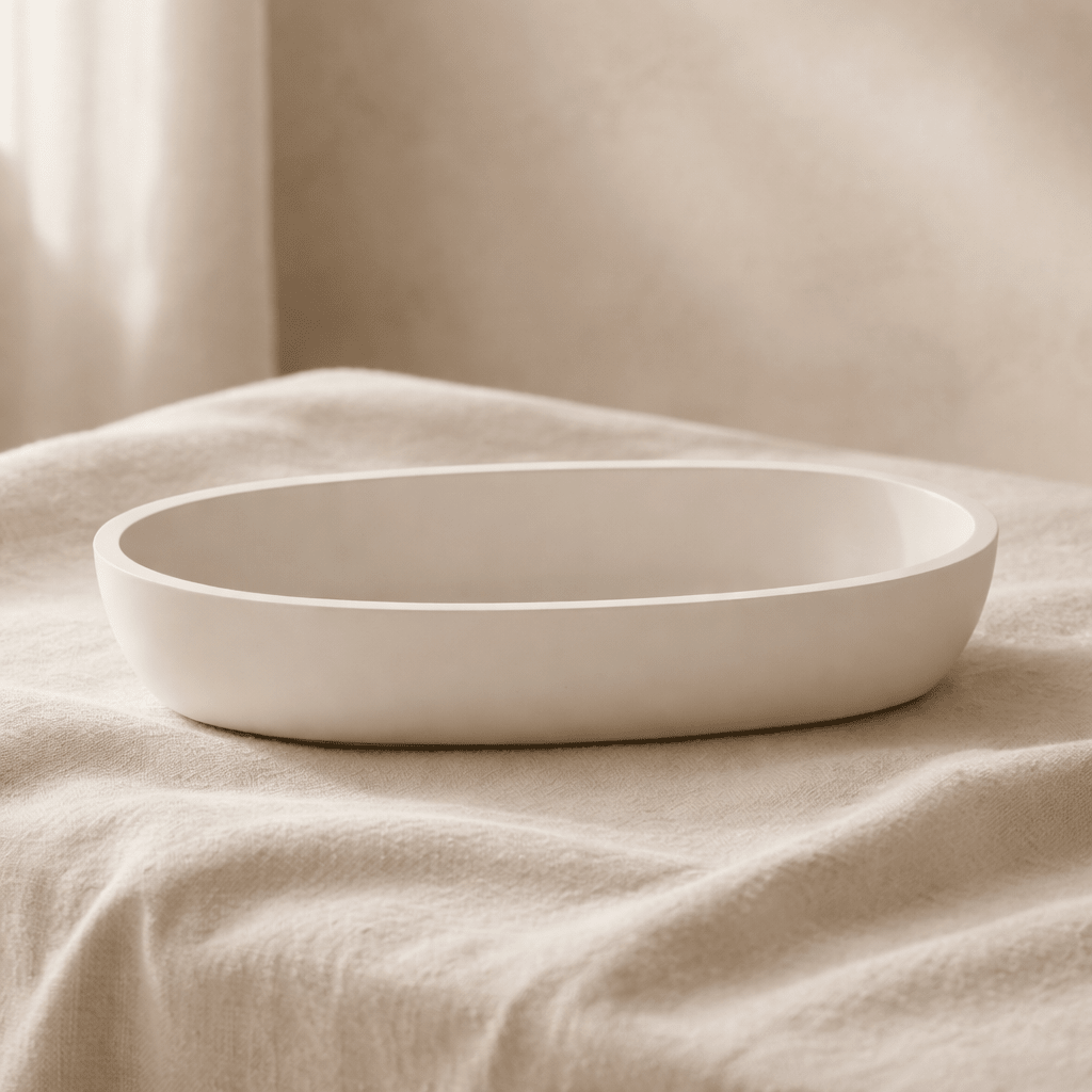 Handmade White Concrete Trinket Tray - Silky Zest
