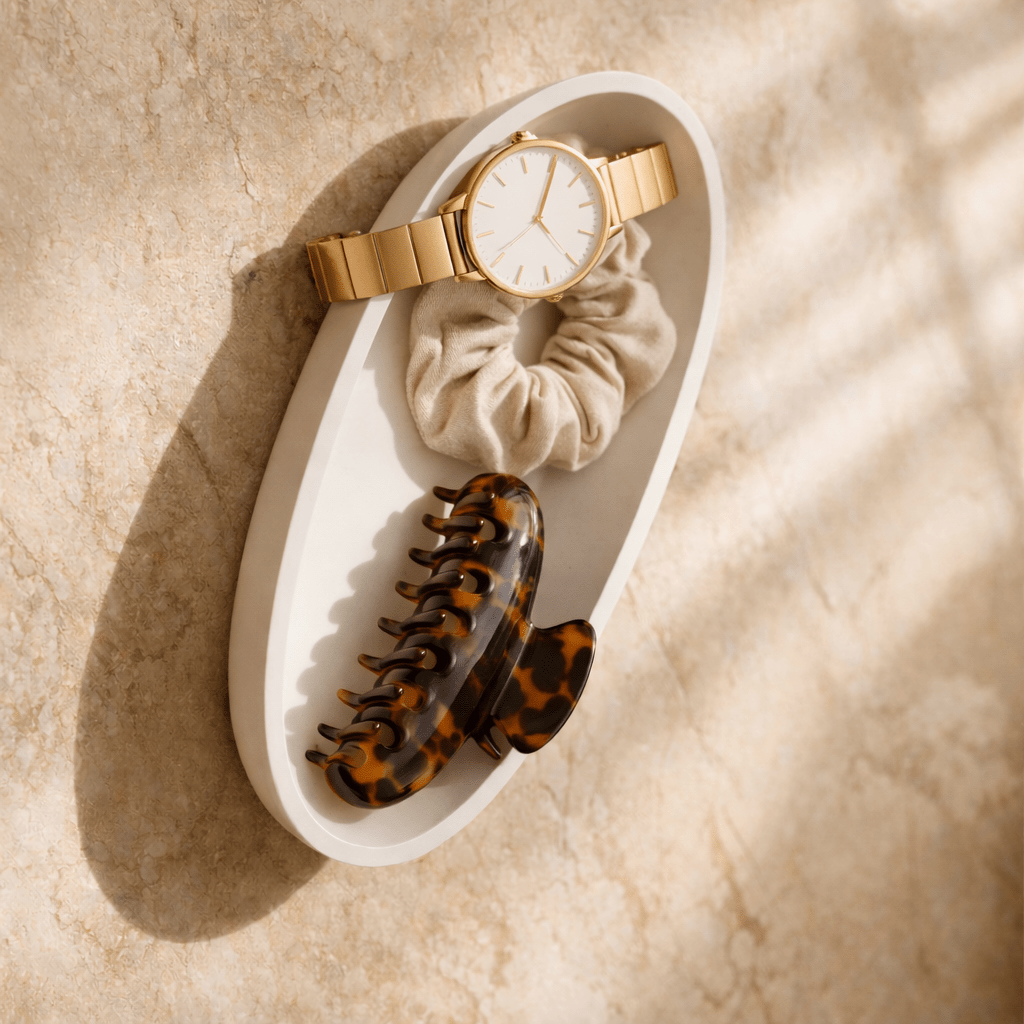 Handmade White Concrete Trinket Tray - Silky Zest