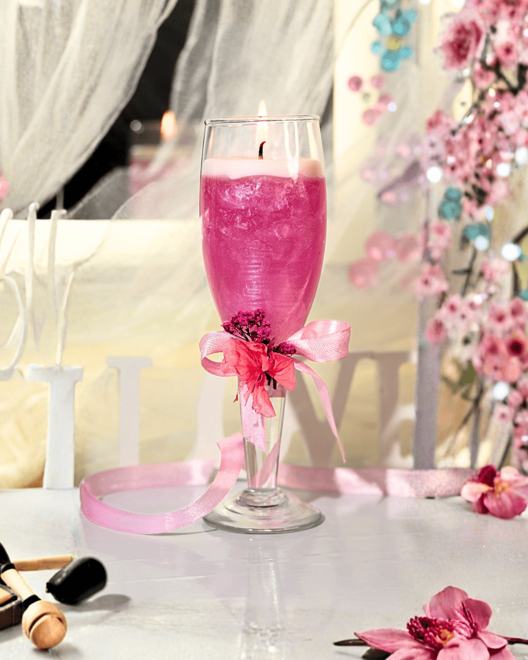 Pink Champagne Scented Candle - Silky Zest