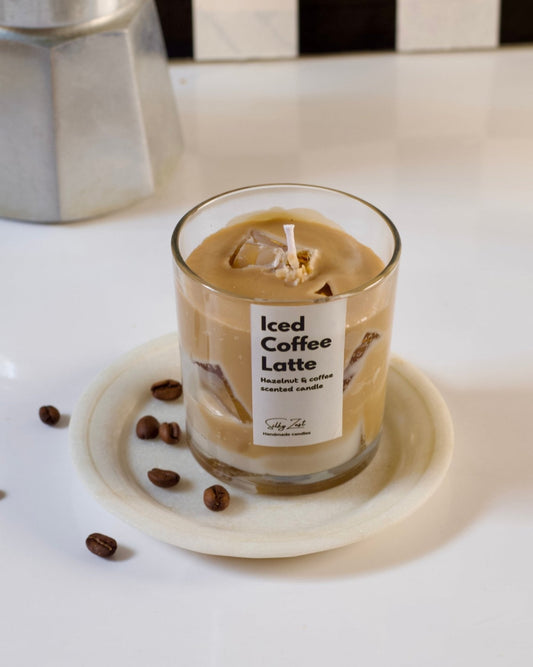 Iced Coffee Latte - Hazelnut Coffee Scented Jar Candle - Silky Zest