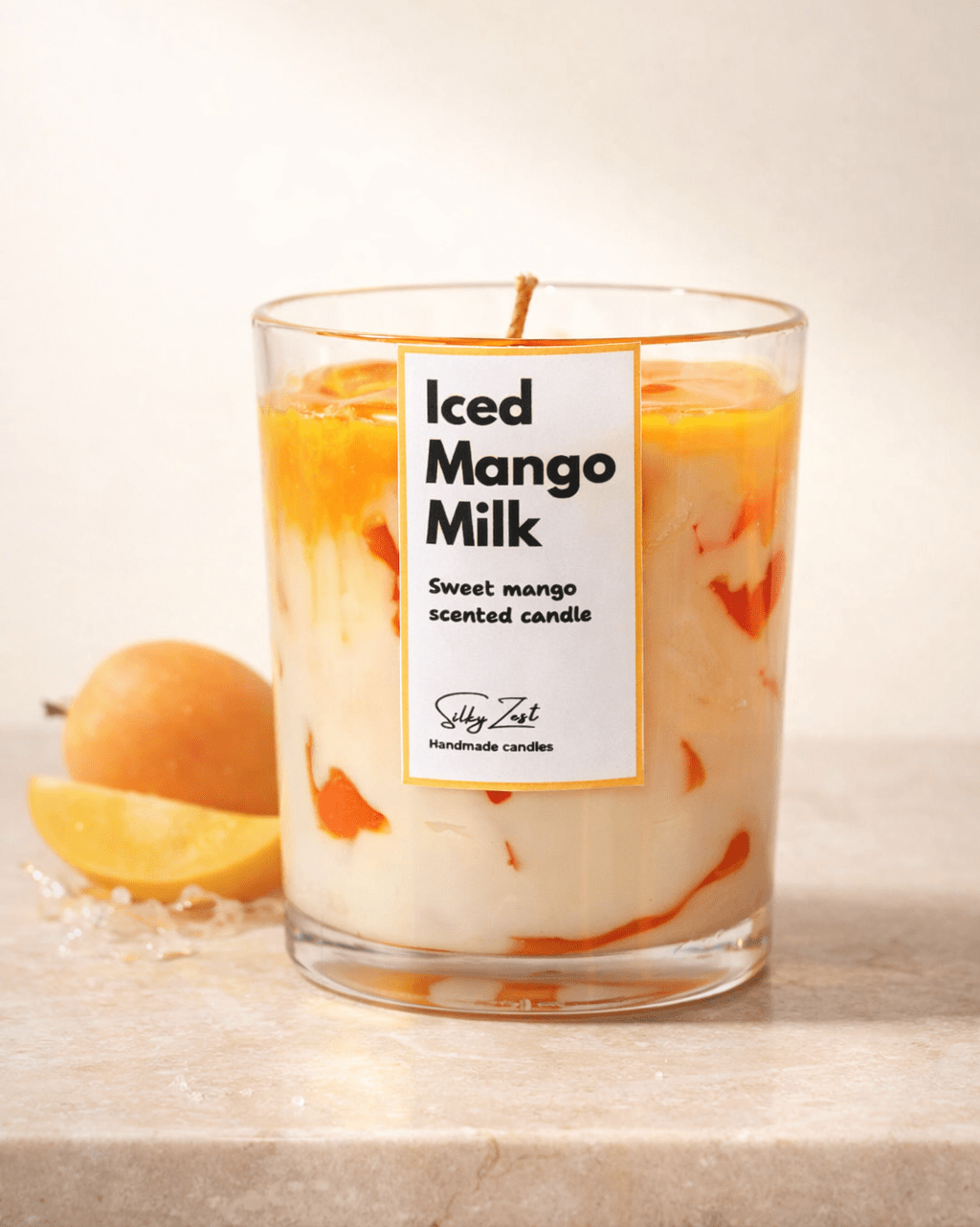 Iced Mango Milk – Fresh Mango Scented Jar Candle - Silky Zest