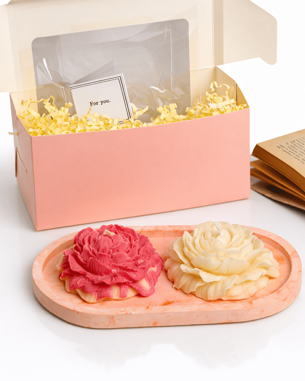 Eternal Bloom - Set of 2 Scented Peony Candle Gift Box - Silky Zest