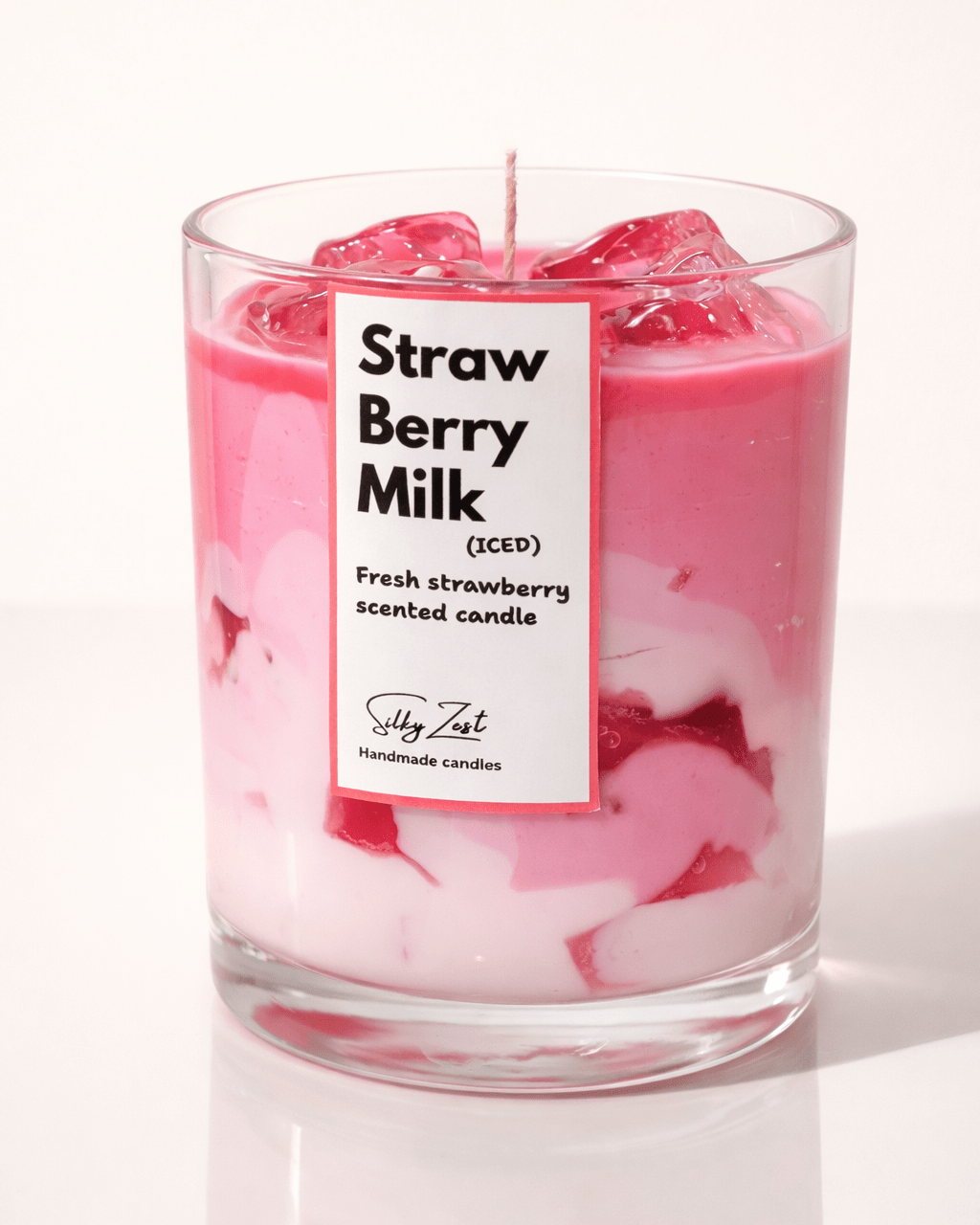 Iced Strawberry Milk - Fresh Strawberry Scented Jar Candle - Silky Zest