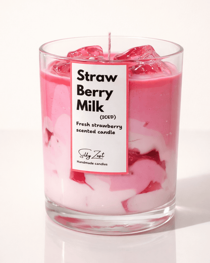 Iced Strawberry Milk - Fresh Strawberry Scented Jar Candle - Silky Zest