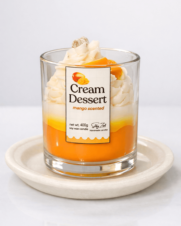 Mango Cream Dessert - Fresh Mango Scented Jar Candle - Silky Zest