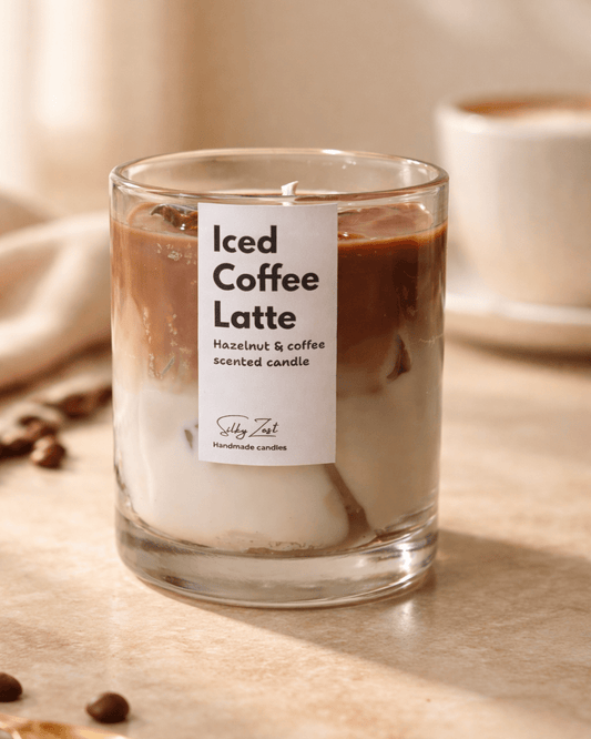 Iced Coffee Latte - Hazelnut Coffee Scented Jar Candle - Silky Zest