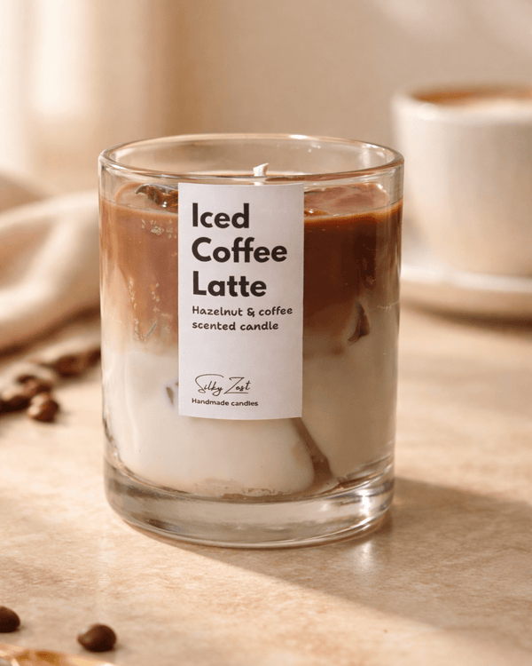 Iced Coffee Latte - Hazelnut Coffee Scented Jar Candle - Silky Zest