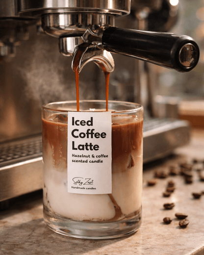 Iced Coffee Latte - Hazelnut Coffee Scented Jar Candle - Silky Zest