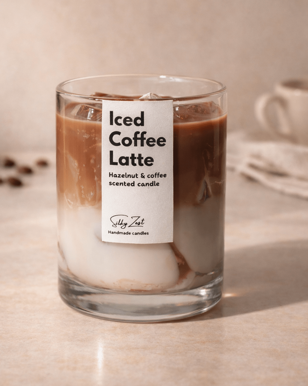 Iced Coffee Latte - Hazelnut Coffee Scented Jar Candle - Silky Zest