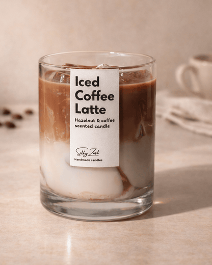 Iced Coffee Latte - Hazelnut Coffee Scented Jar Candle - Silky Zest