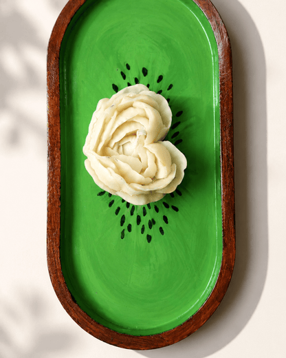 Kiwi Slice Trinket Tray | Handmade Fruit-Inspired Jewellery & Desk Organiser Tray - Silky Zest