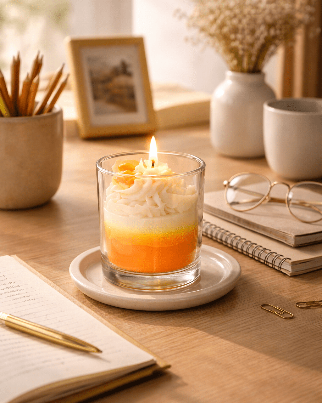 Mango Cream Dessert - Fresh Mango Scented Jar Candle - Silky Zest