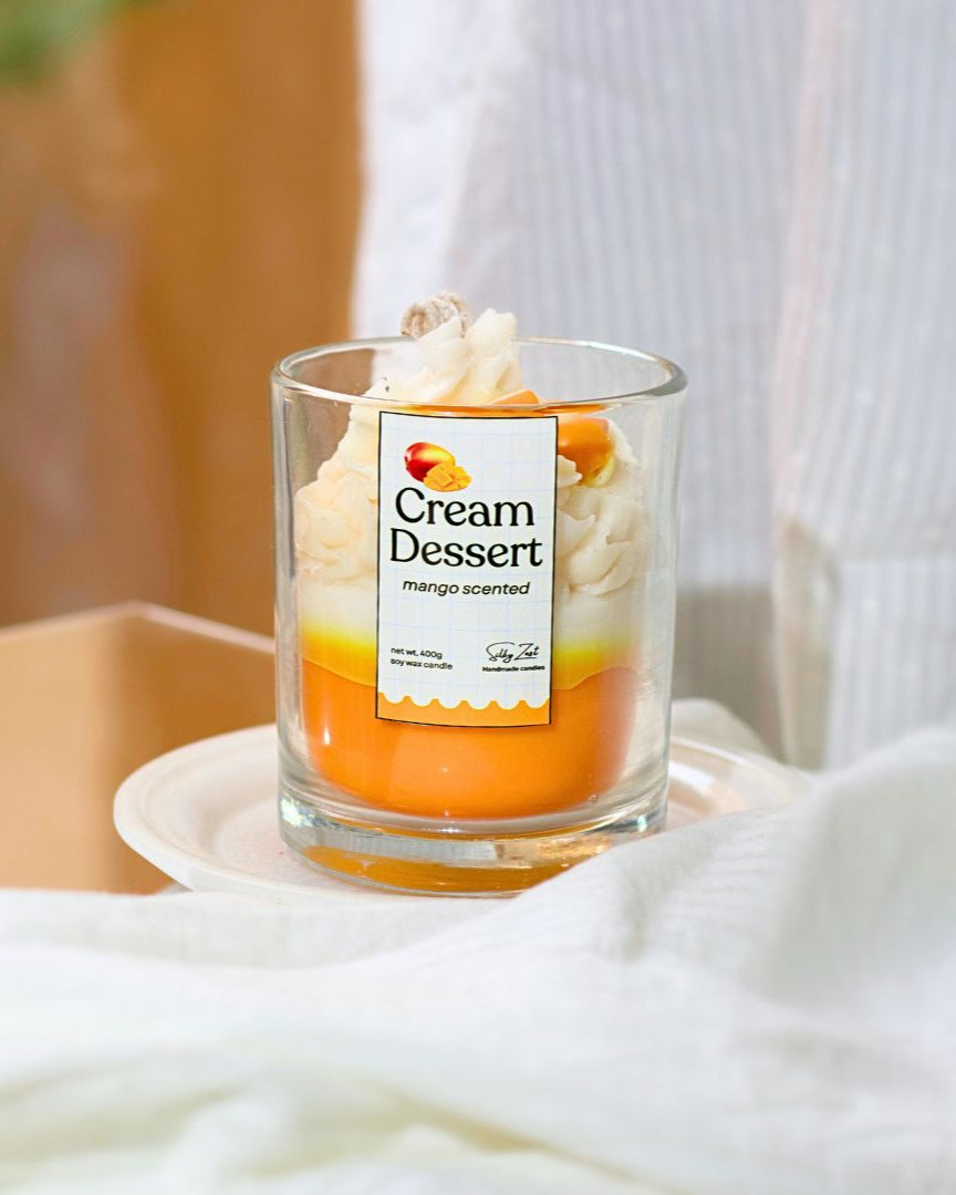 Mango Cream Dessert - Fresh Mango Scented Jar Candle - Silky Zest
